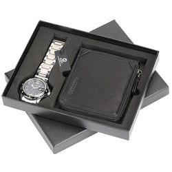 reloj Men Watches Quartz Steel Wristwatch Wallet Luxury Gift Set for Male reloj masculino Mens Bangle Watch Present Gift Friend