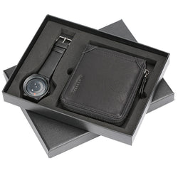 Watch Men Quartz Wristwatch Wallet Gift Set for Male reloj masculino Modern Black Fashion Wrist Watches Birthday Gift Reloj