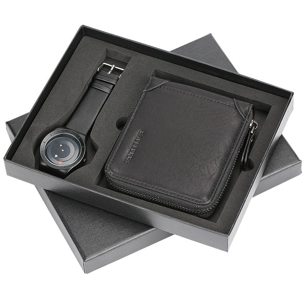 Watch Men Quartz Wristwatch Wallet Gift Set for Male reloj masculino Modern Black Fashion Wrist Watches Birthday Gift Reloj